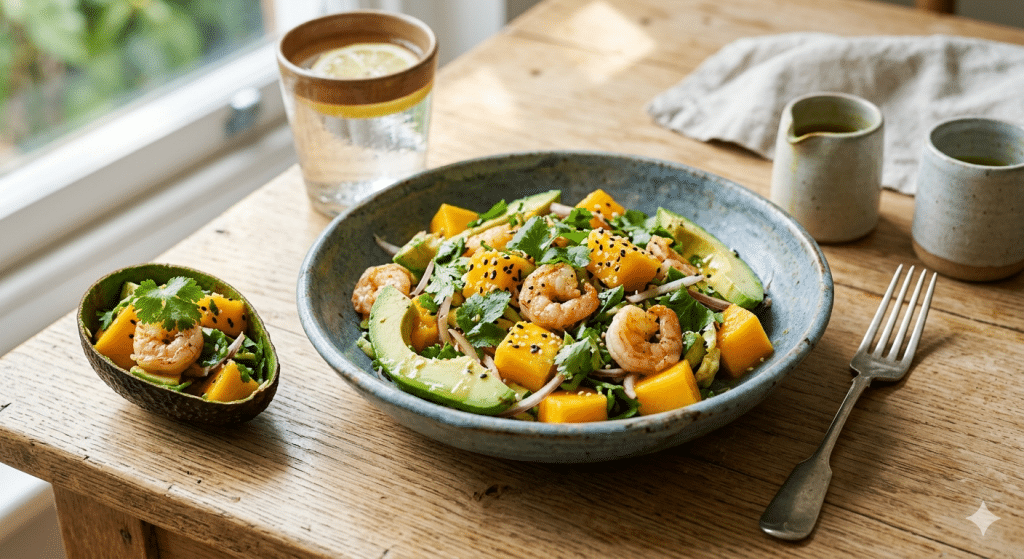 salade mangue avocat crevette