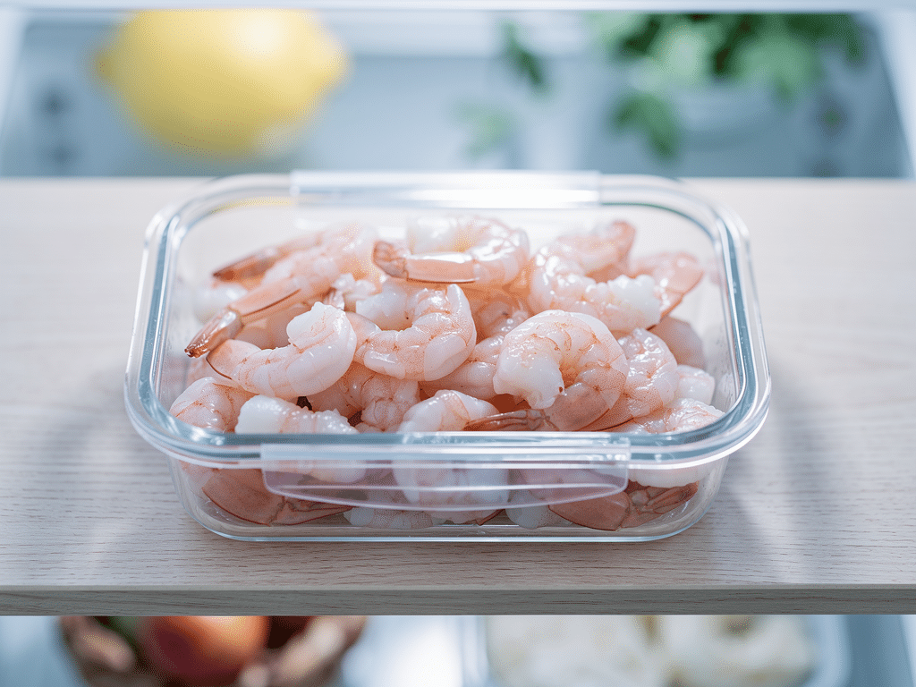 conservation crevettes cuites frigo
