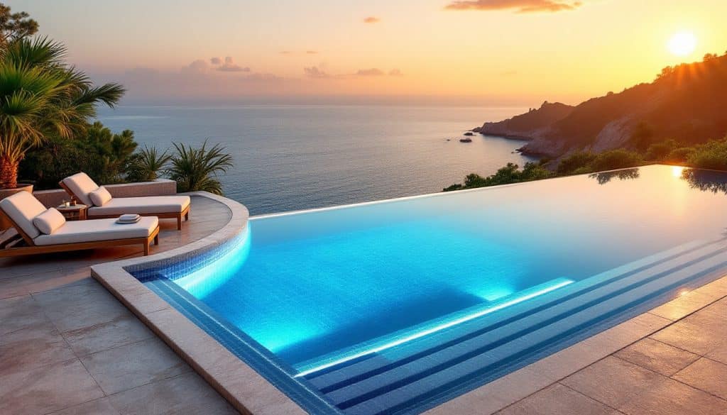 découvrez le design élégant et les nombreux avantages d'une piscine à débordement infinity, alliant esthétisme et fonctionnalité pour un espace de baignade unique.