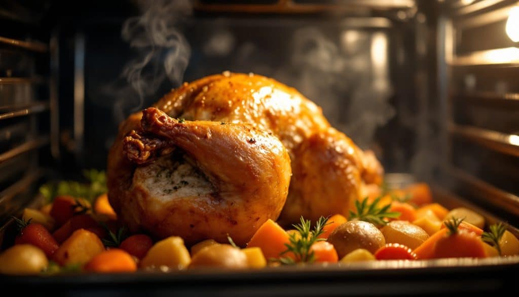 découvrez le temps de cuisson idéal pour un rôti de pintade farcie au four à 180°c, afin d'obtenir une viande tendre et savoureuse parfaitement dorée.